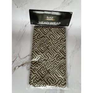 Women’s Head Wrap, Polyester, Neutral Tone Geometric Pattern, NWT Hair Scarf